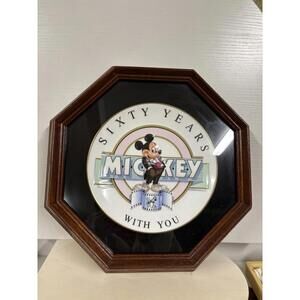 Disney Sixty Years With Mickey Plate 1988 Limited Edition Framed 4544/15000